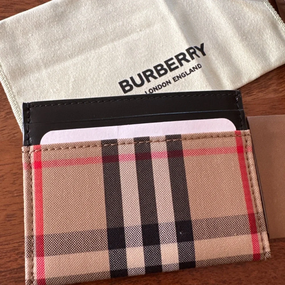 Burberry Vintage Check Calfskin Card Case Archive Beige Black - Picture 6 of 6